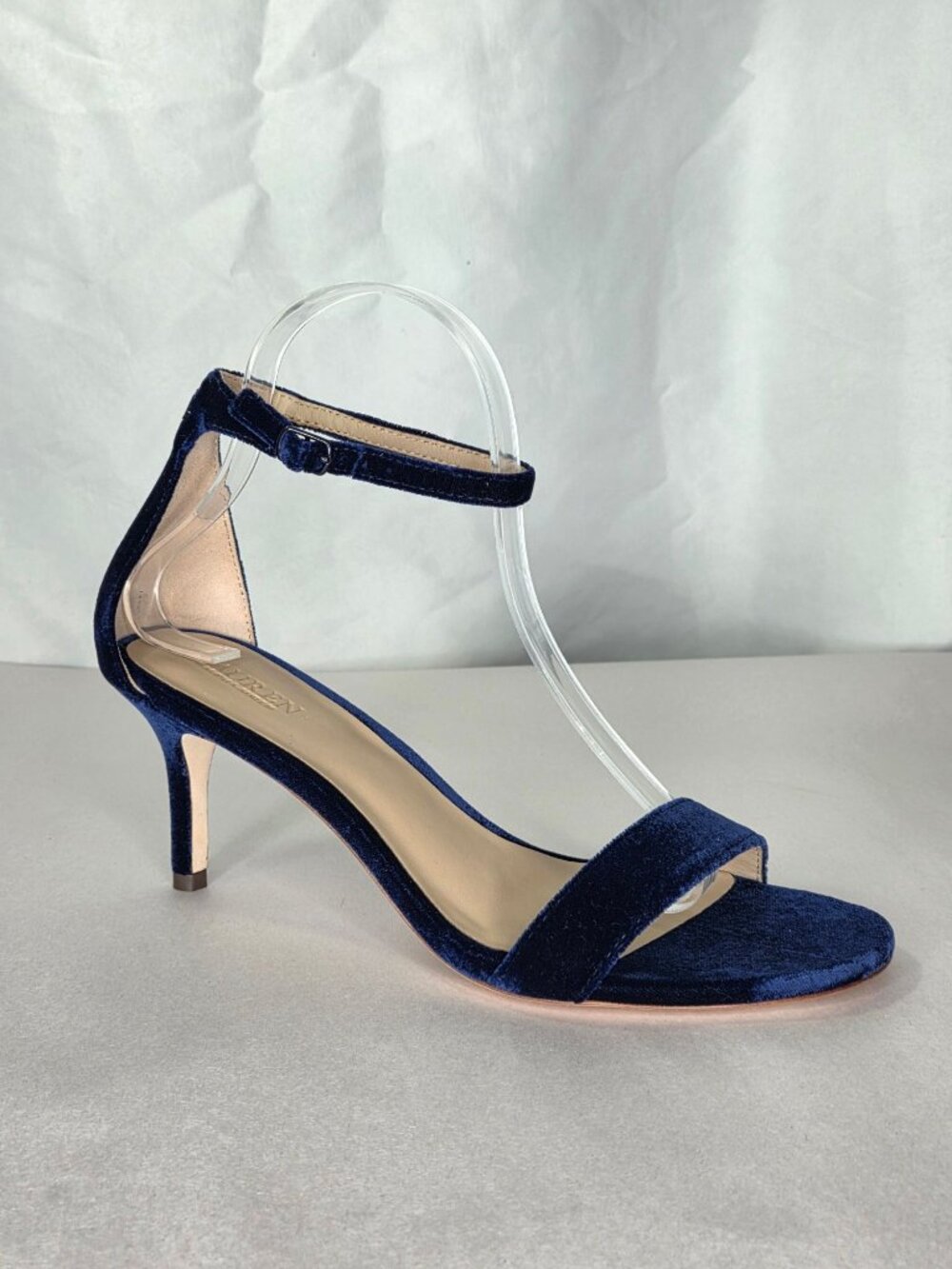 Lauren Ralph Lauren Allie Navy Velvet Sandals, Size: 8 B